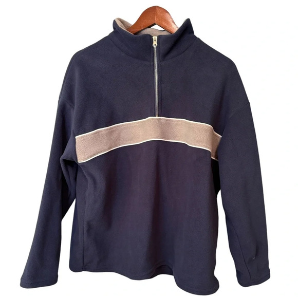 🔹5/$25🔹 SHEIN NEW Womens Blue Quarter Zip Fleece Long Sleeve Sweatshirt. Medium - Picture 1 of 9